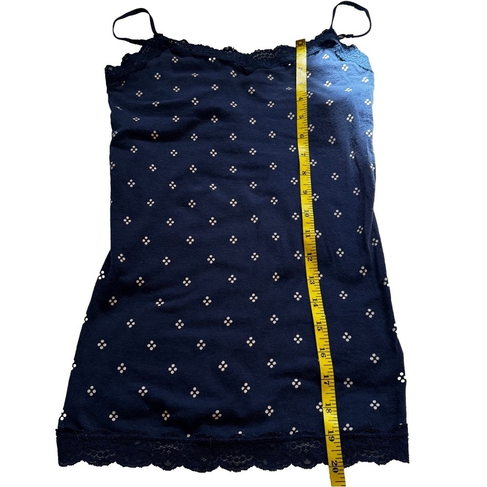 Aeropostale Navy Blue Cami Camisole Size Small Lace Trim Shelf Bra Stretchy NWOT - Picture 7 of 9